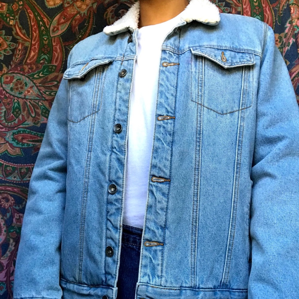 XXX rude denim furry denim jacket